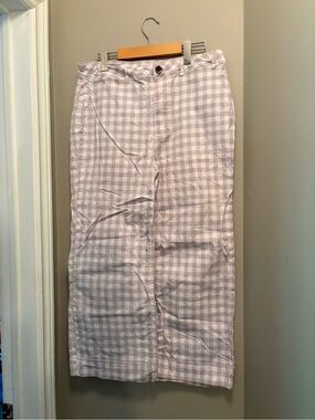 Old Navy Lavender and White Gingham Wide Leg Pants